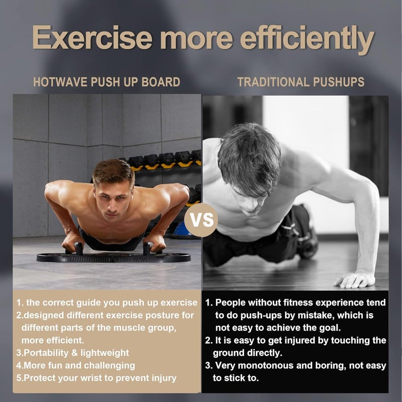 Hot Wave Push Up Board Fitness, Portable Foldable 20 in 1 Push Up Bar at Home Gym, Pushup Handles for Floor. Professional Strength Training Equipment For Man and Women,Patent Pending - Image 3